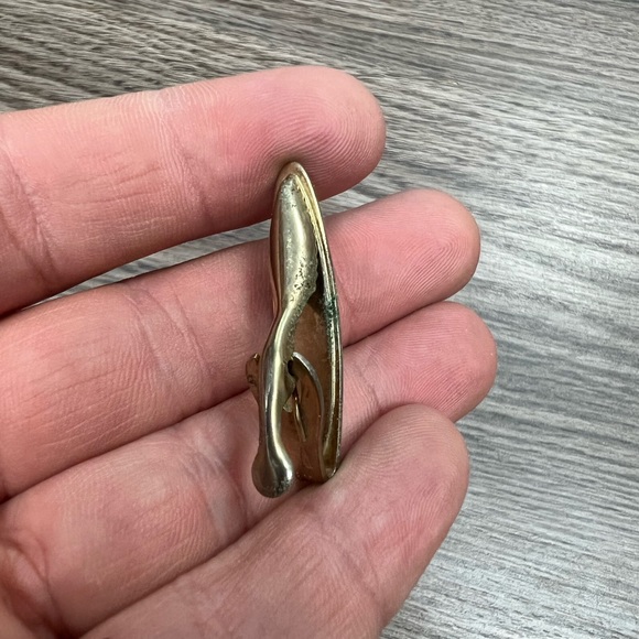 Vintage Grey & Gold Tone Tie Bar Clip - Picture 3 of 4